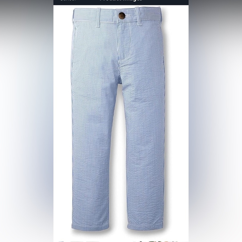 Boys Blue and White Seersucker pants, size 6